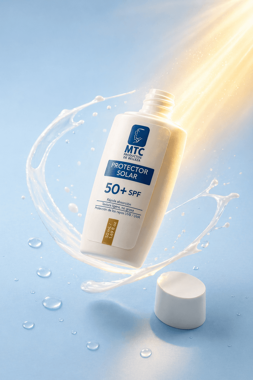 Envase de protector solar SPF 50+